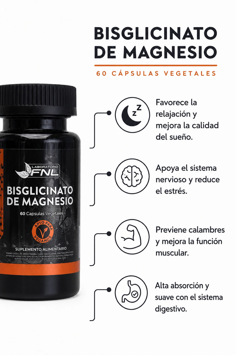 Bisglicinato de Magnesio para Relajación y Sueño